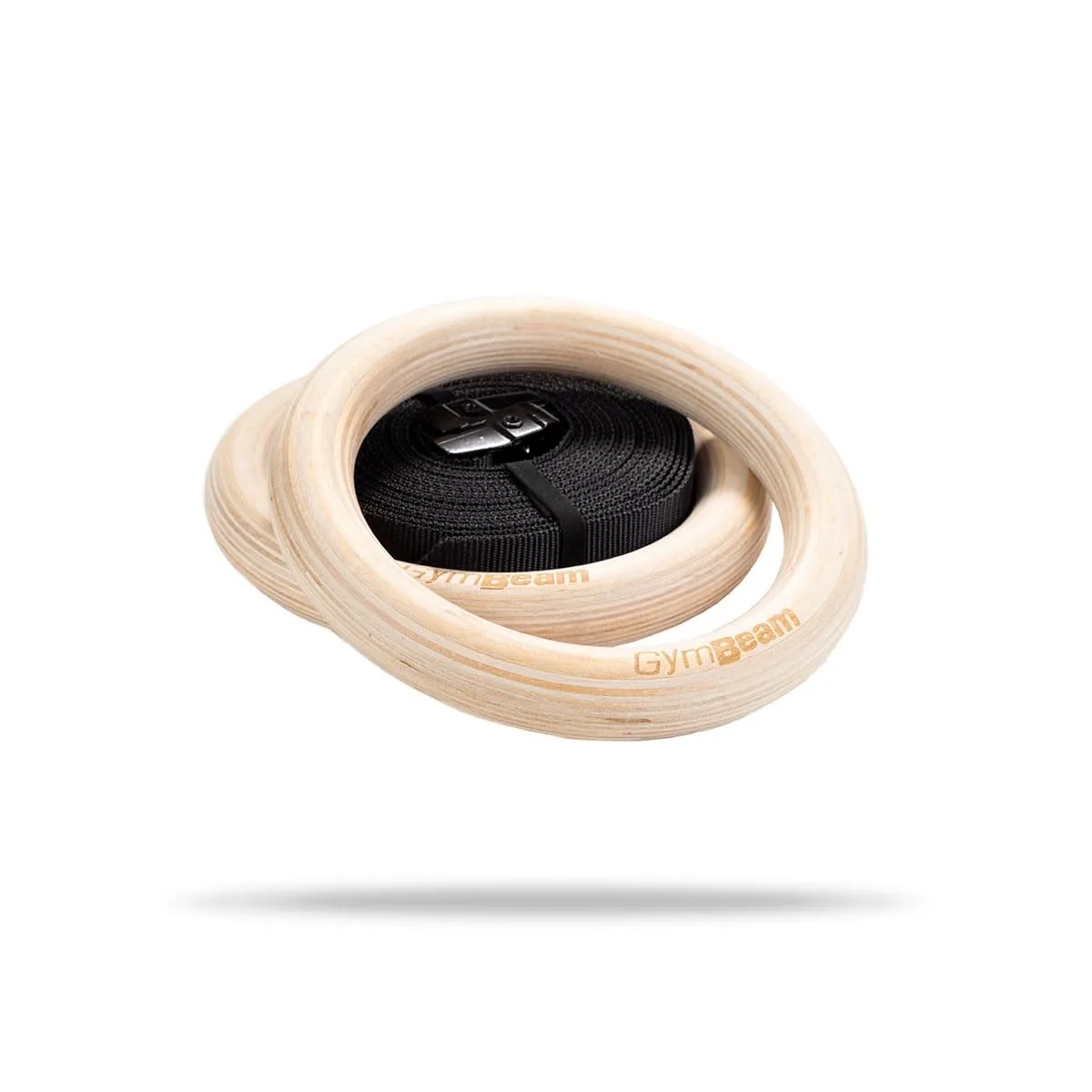 GymBeam Anelli Ginnastica Legno 24cm Cinghie 4m