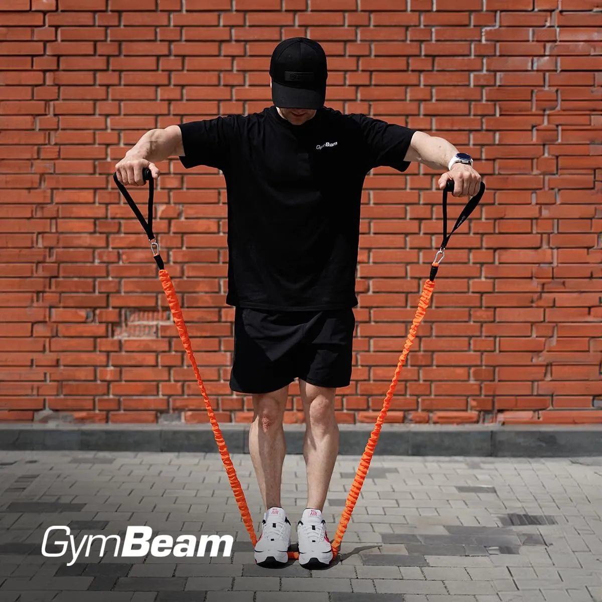 GymBeam Fascia di Resistenza con Maniglie elastico 10 kg 120 cm