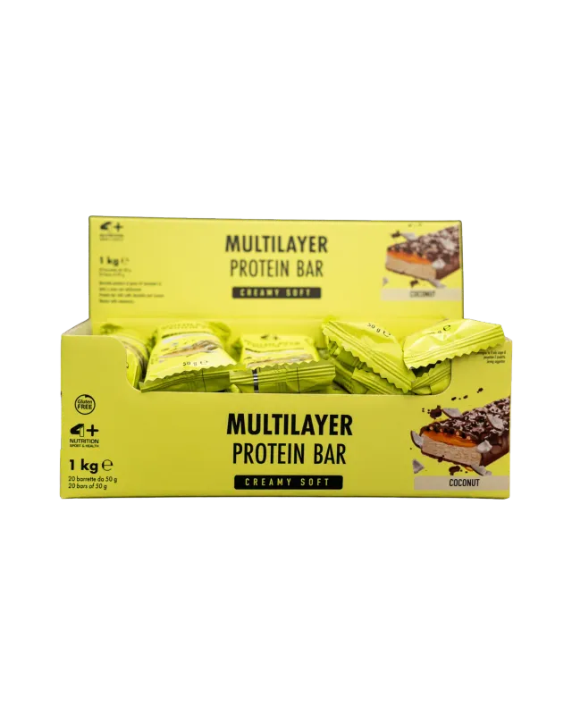 4 Plus Nutrition Multilayer Barretta Proteica 50 g Caramello