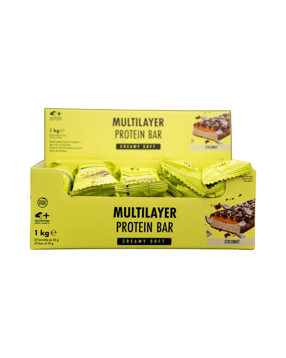4 Plus Nutrition Multilayer Barretta Proteica 50 g Caramello