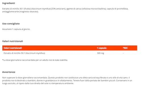 GymBeam Estratto di Mirtillo 60 cps Antociani 25%