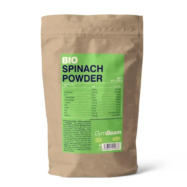 GymBeam Spinaci in Polvere BIO Superfood 100g Senza Glutine