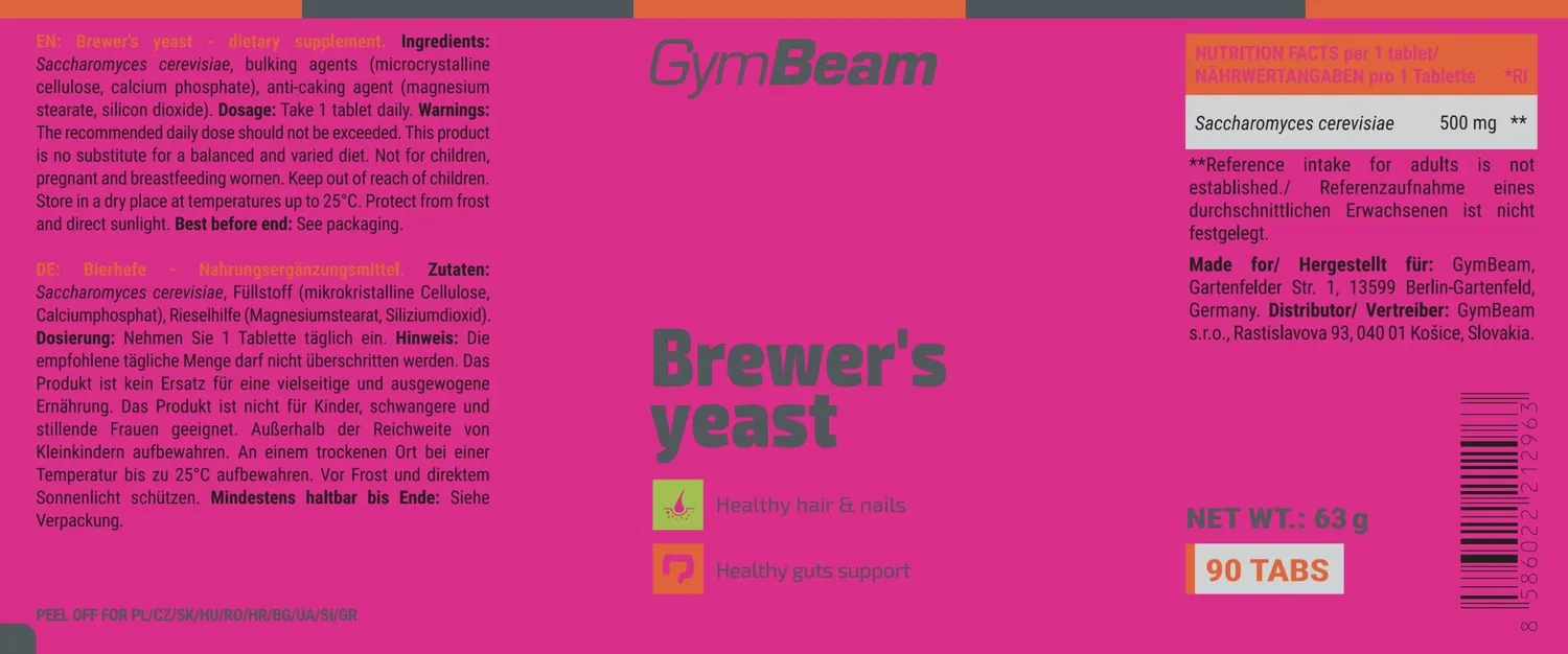 GymBeam Lievito di Birra Compresse 500 mg 90 cpr Vitamine B