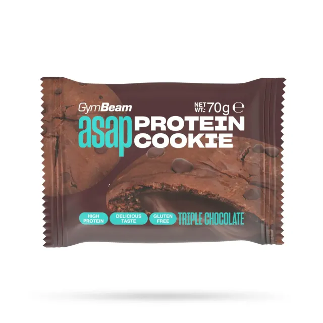 GymBeam ASAP cookie proteico Triple Chocolate 10x70g senza glutine