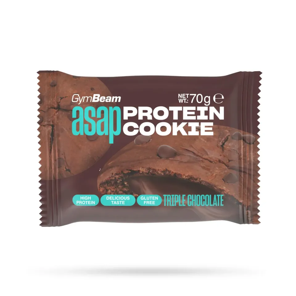 GymBeam ASAP cookie proteico Triple Chocolate 10x70g senza glutine