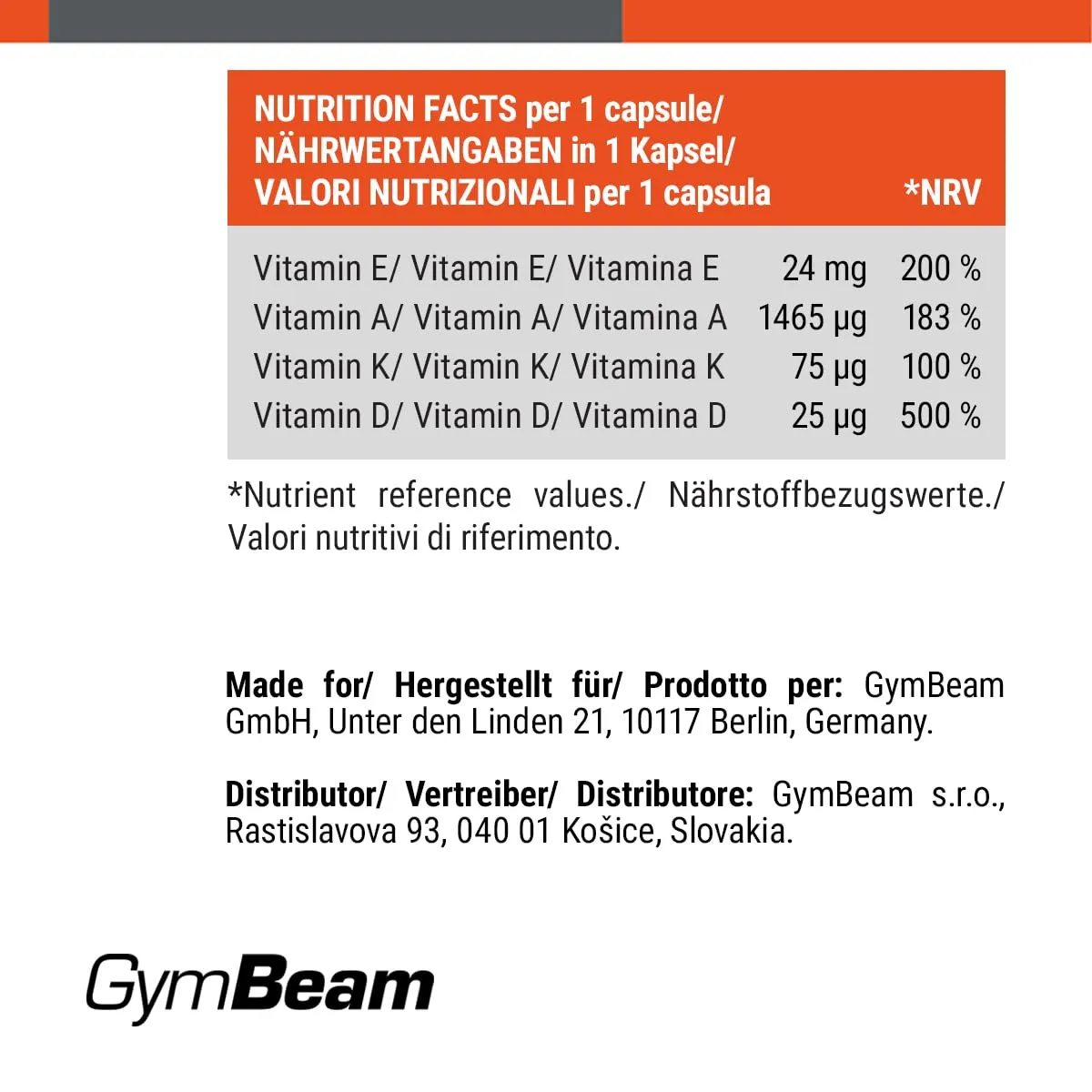 GymBeam Vitamina ADEK Integratore 90 Capsule per Ossa