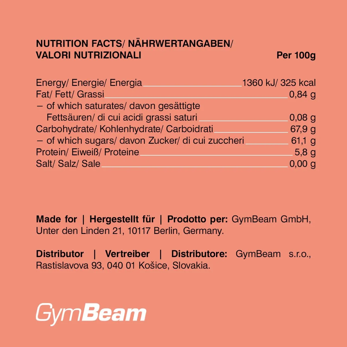 GymBeam Pesche Liofilizzate 100 g snack croccante