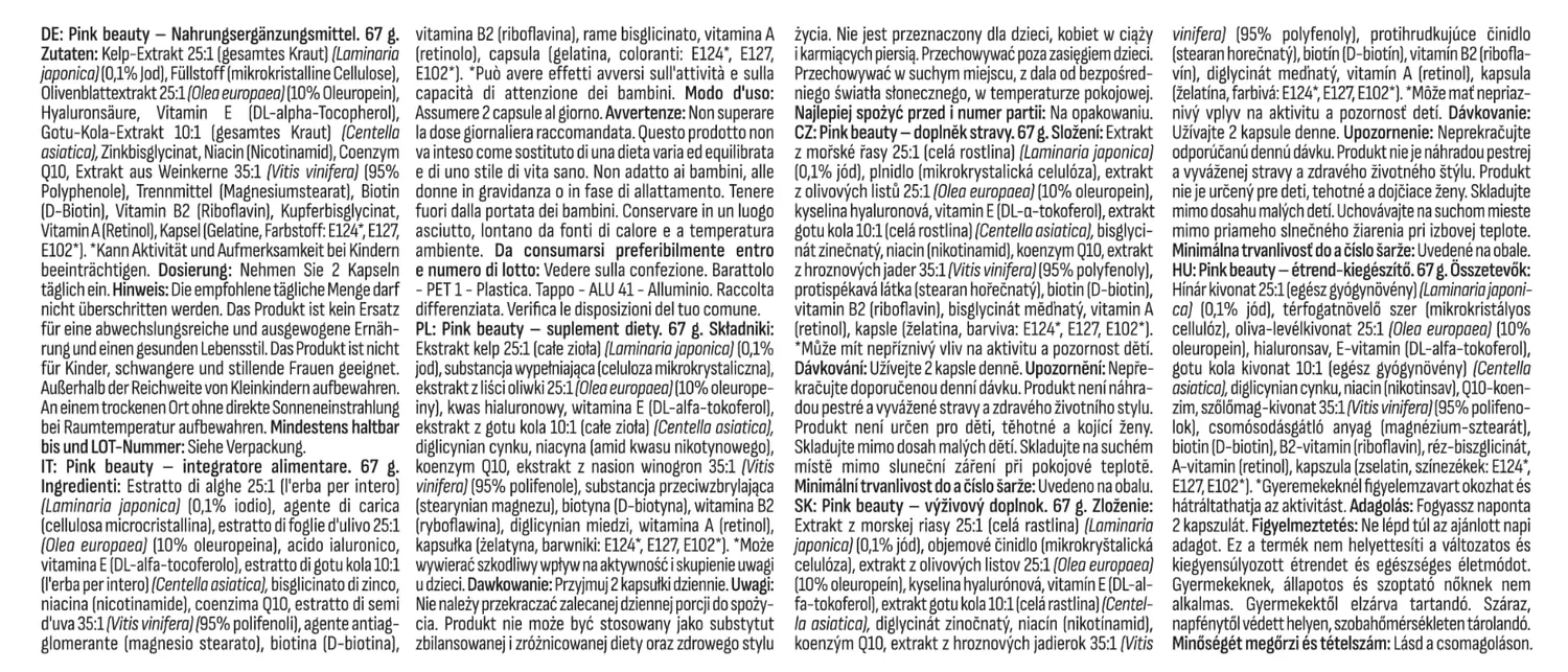 GymBeam Pink Beauty integratore bellezza 90 capsule ialuronico