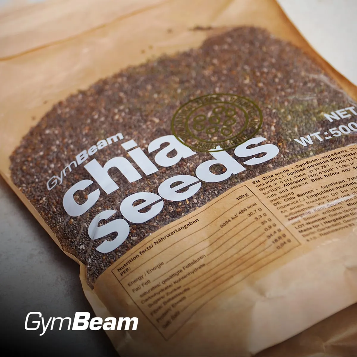 GymBeam Semi di Chia 900 g fibre proteine vegani