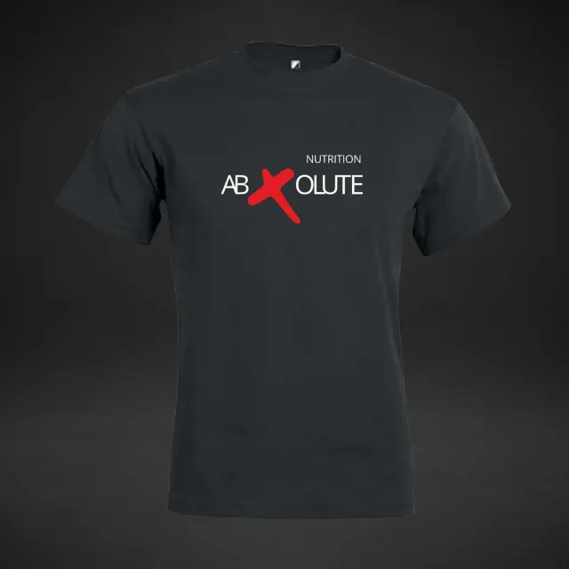 Abxolute Nutrition Basic T-Shirt Nera Cotone Uomo Donna