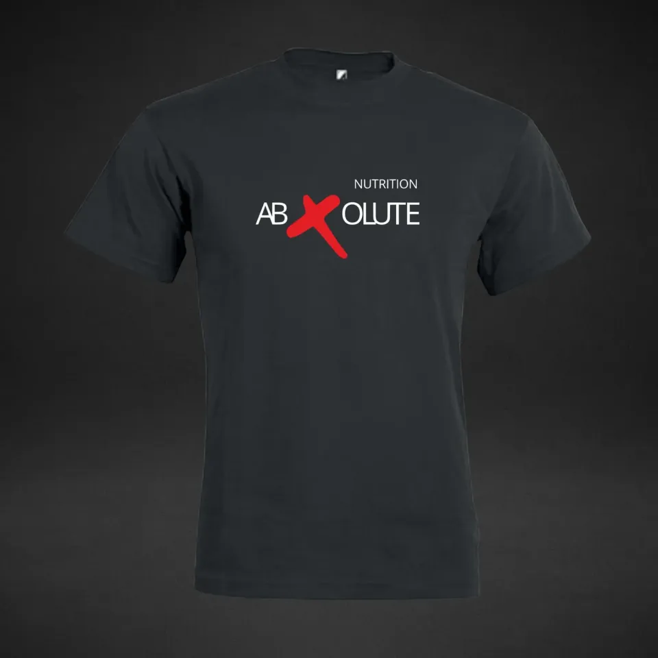 Abxolute Nutrition Basic T-Shirt Nera Cotone Uomo Donna