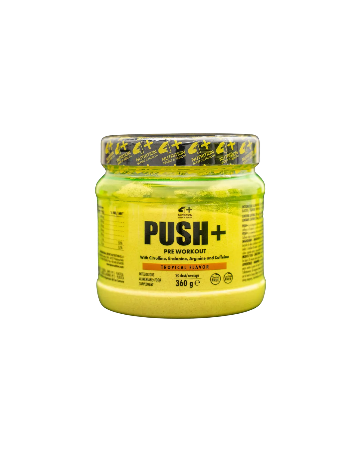 4 Plus Nutrition Push+ pre workout 360 g beta alanina energia