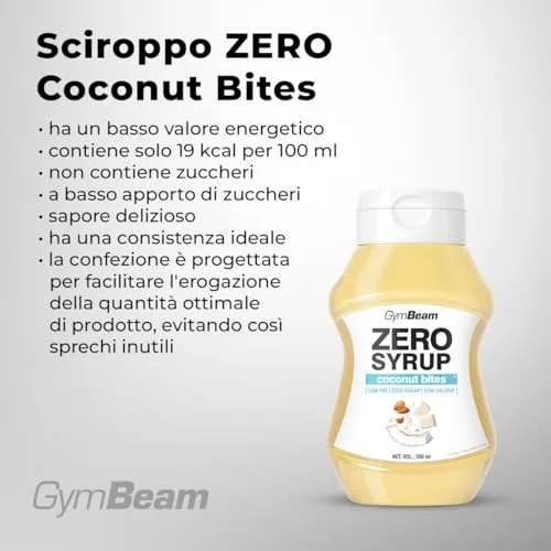 GymBeam Sciroppo Zero 350 ml Coconut Bites Senza Zuccheri