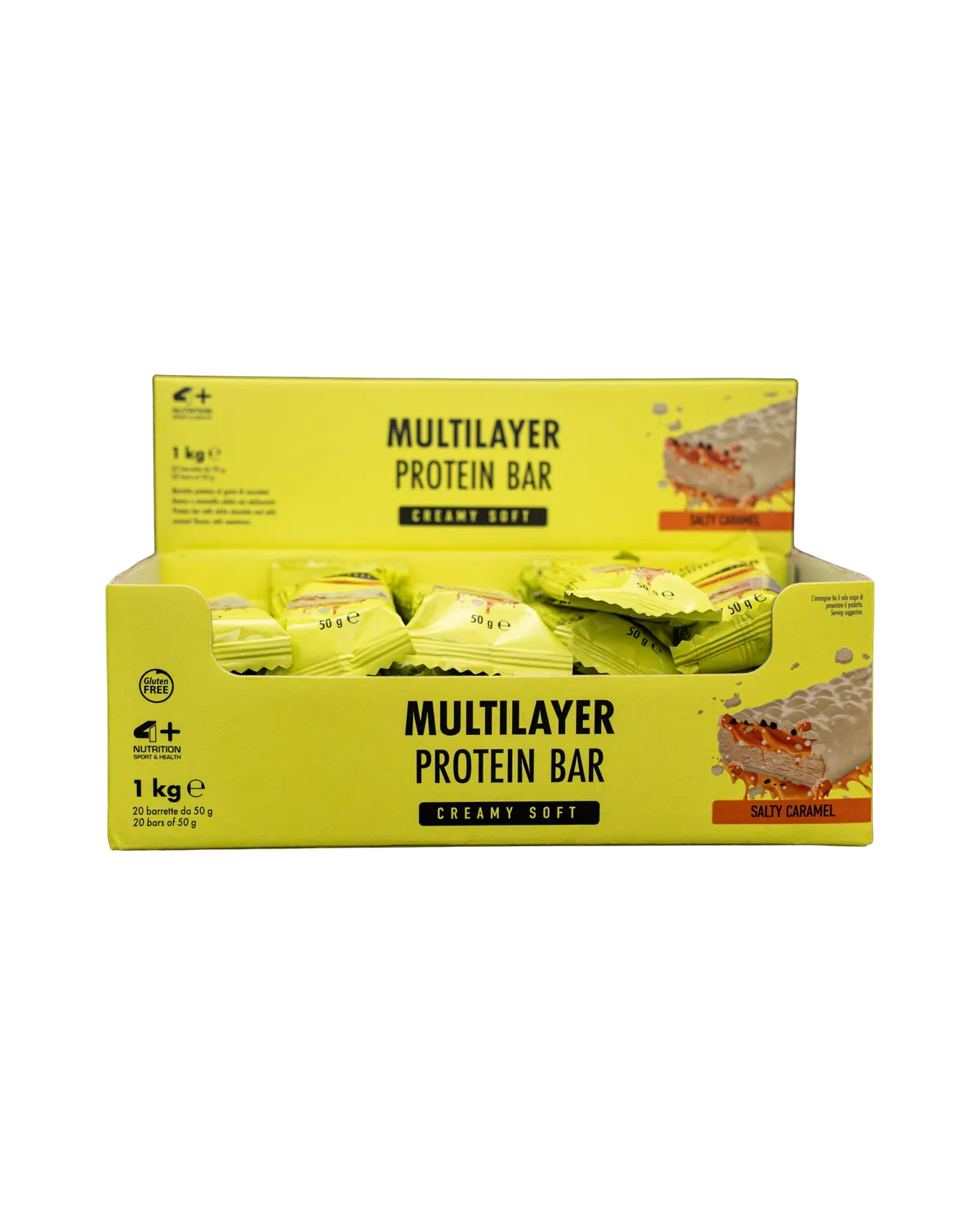 4 Plus Nutrition Multilayer Barretta Proteica 50 g Caramello