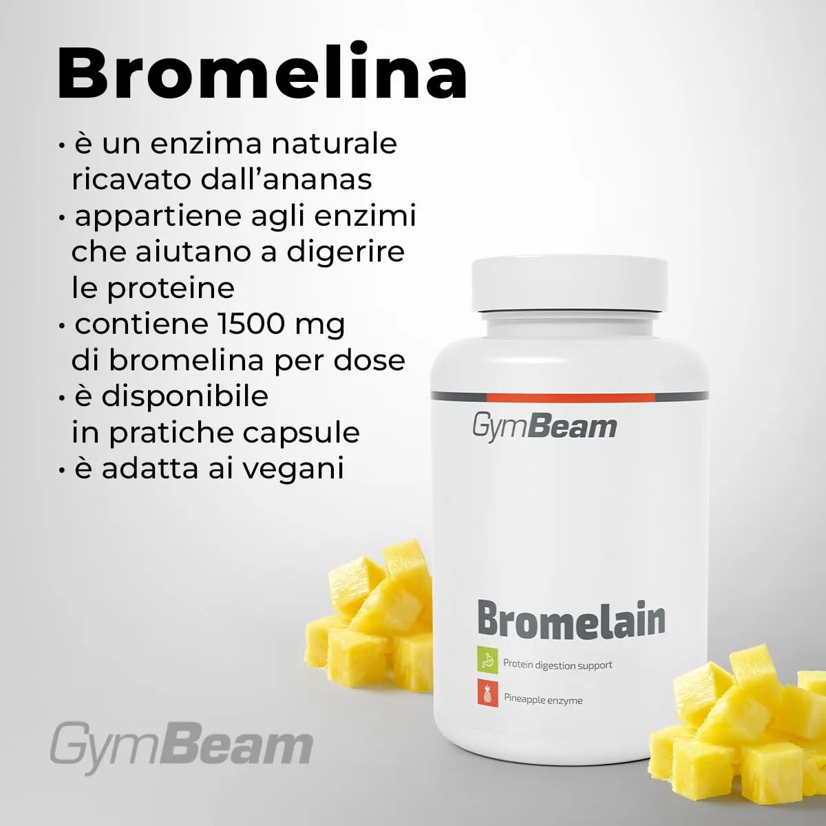 GymBeam Bromelina 1500 mg Capsule 90 cps Ananas