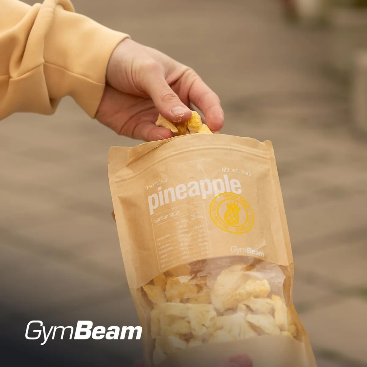GymBeam ananas liofilizzato snack croccante 100 g