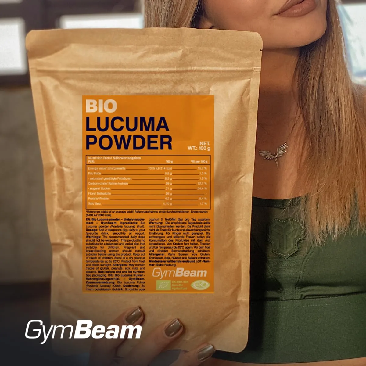 GymBeam Lucuma in Polvere BIO Dolcificante 100g Fibre