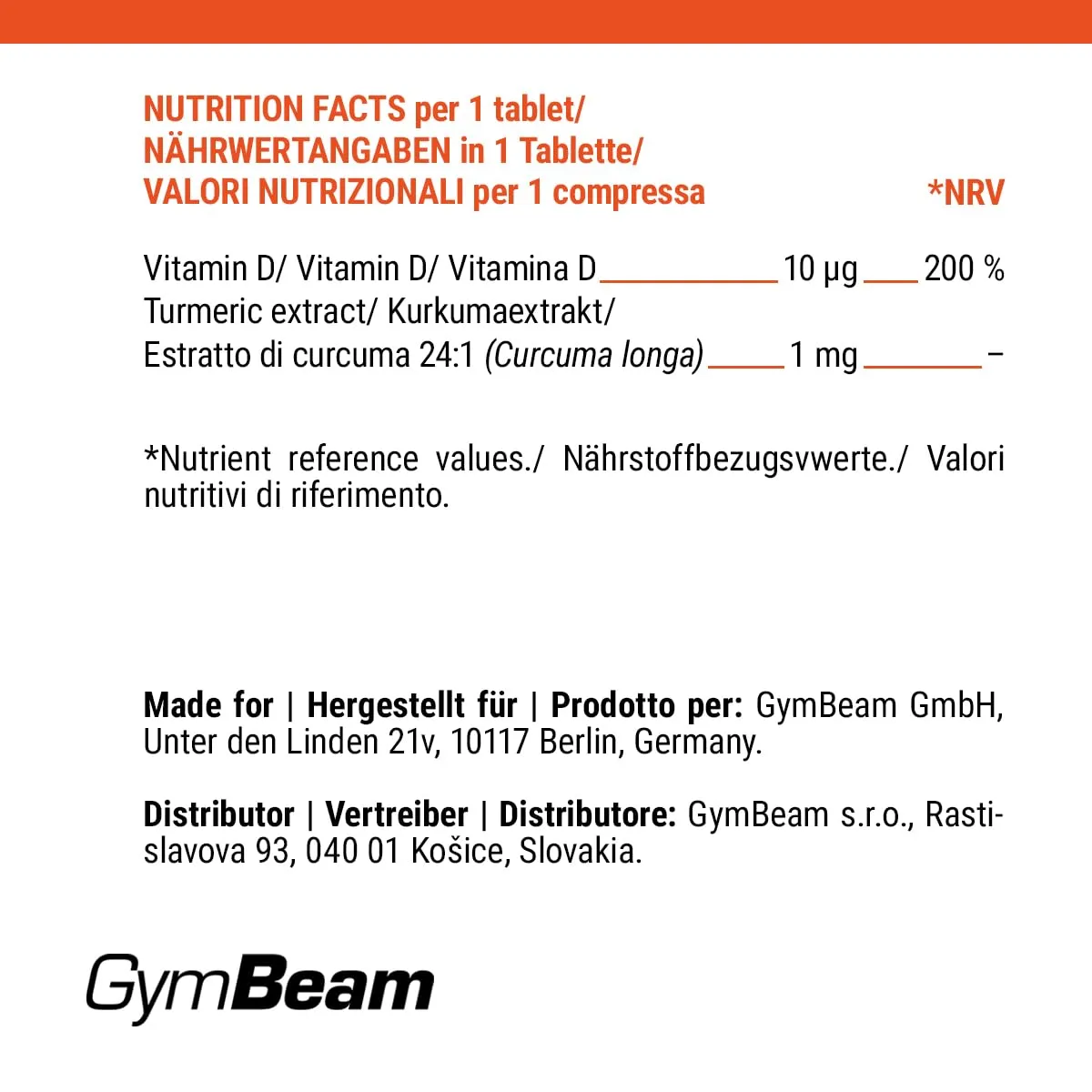 GymBeam Vitamina D3 Bambini compresse masticabili 120 cps arancia