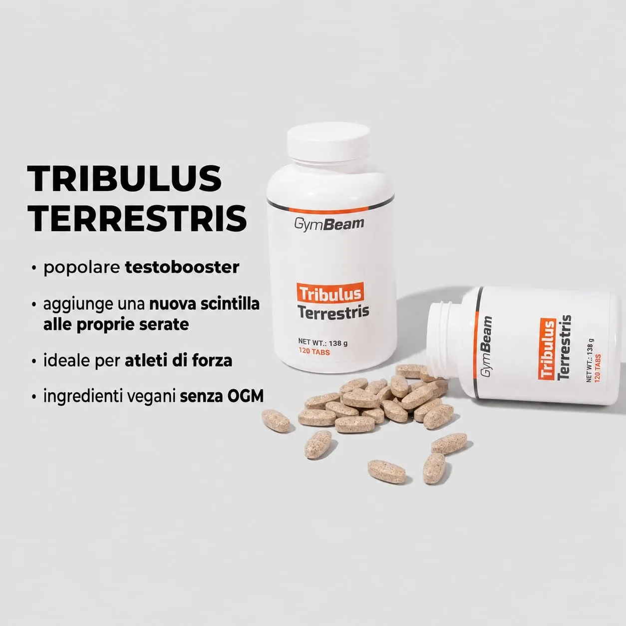 GymBeam Tribulus Terrestris compresse 120 cpr 1200 mg 90% saponine