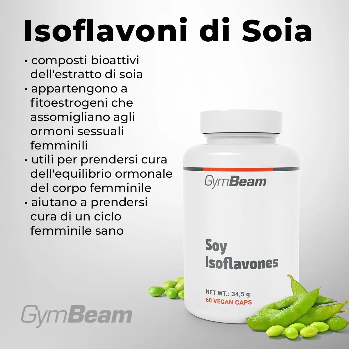 GymBeam Isoflavoni di Soia capsule equilibrio donna