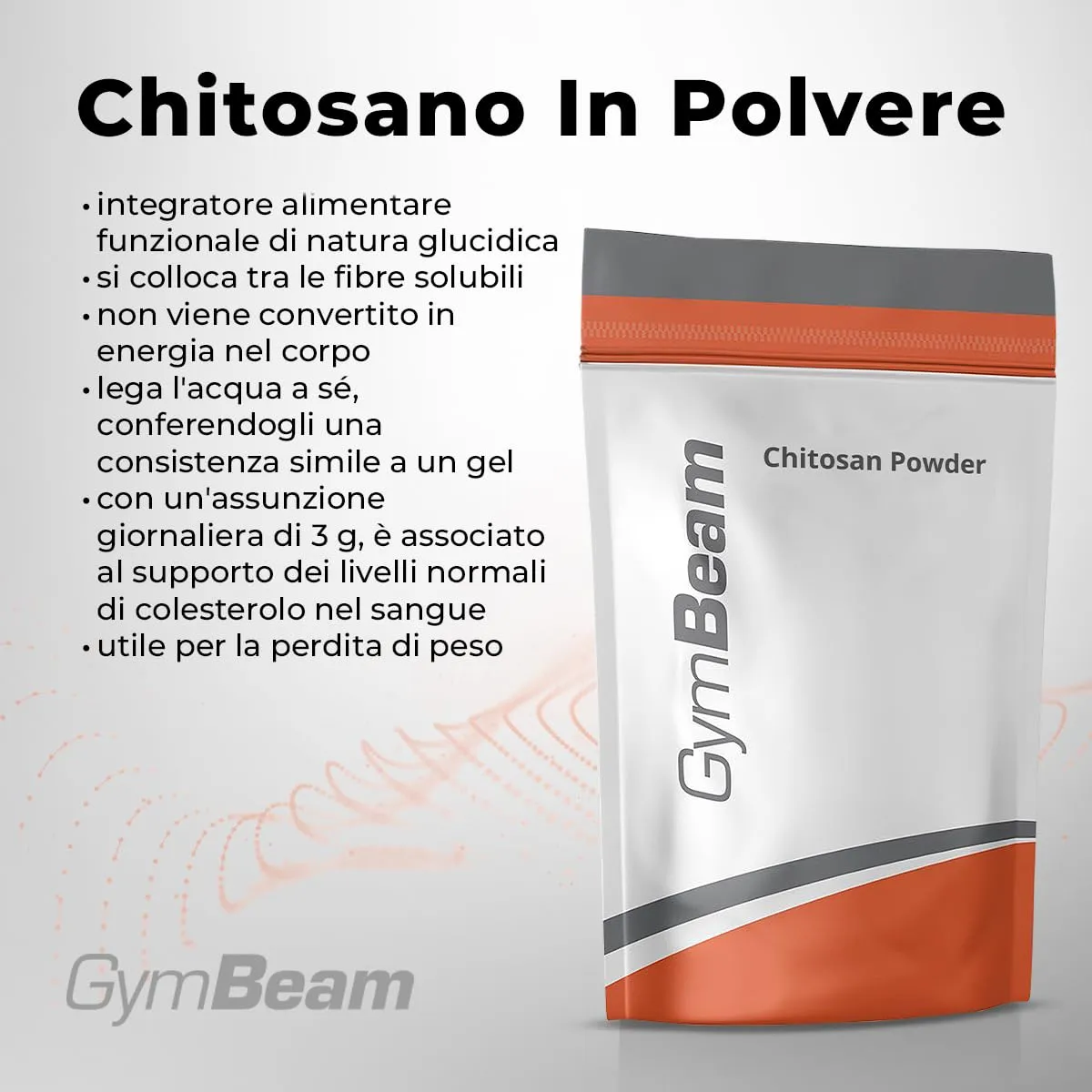 GymBeam Chitosano Polvere 500 g Fibra Solubile