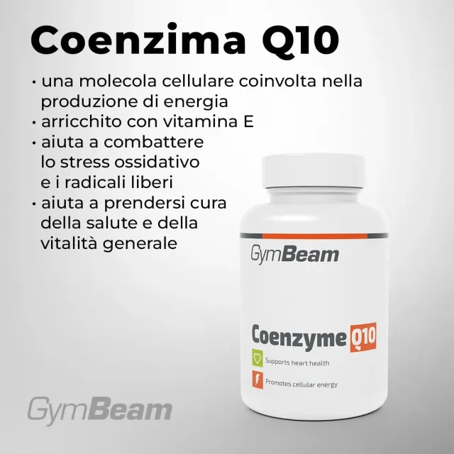 GymBeam Coenzima Q10 integratore 60 cps vitamina E