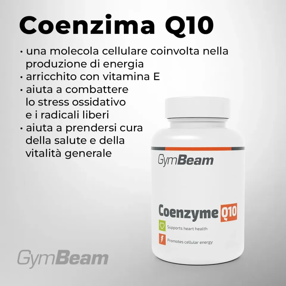 GymBeam Coenzima Q10 integratore 60 cps vitamina E