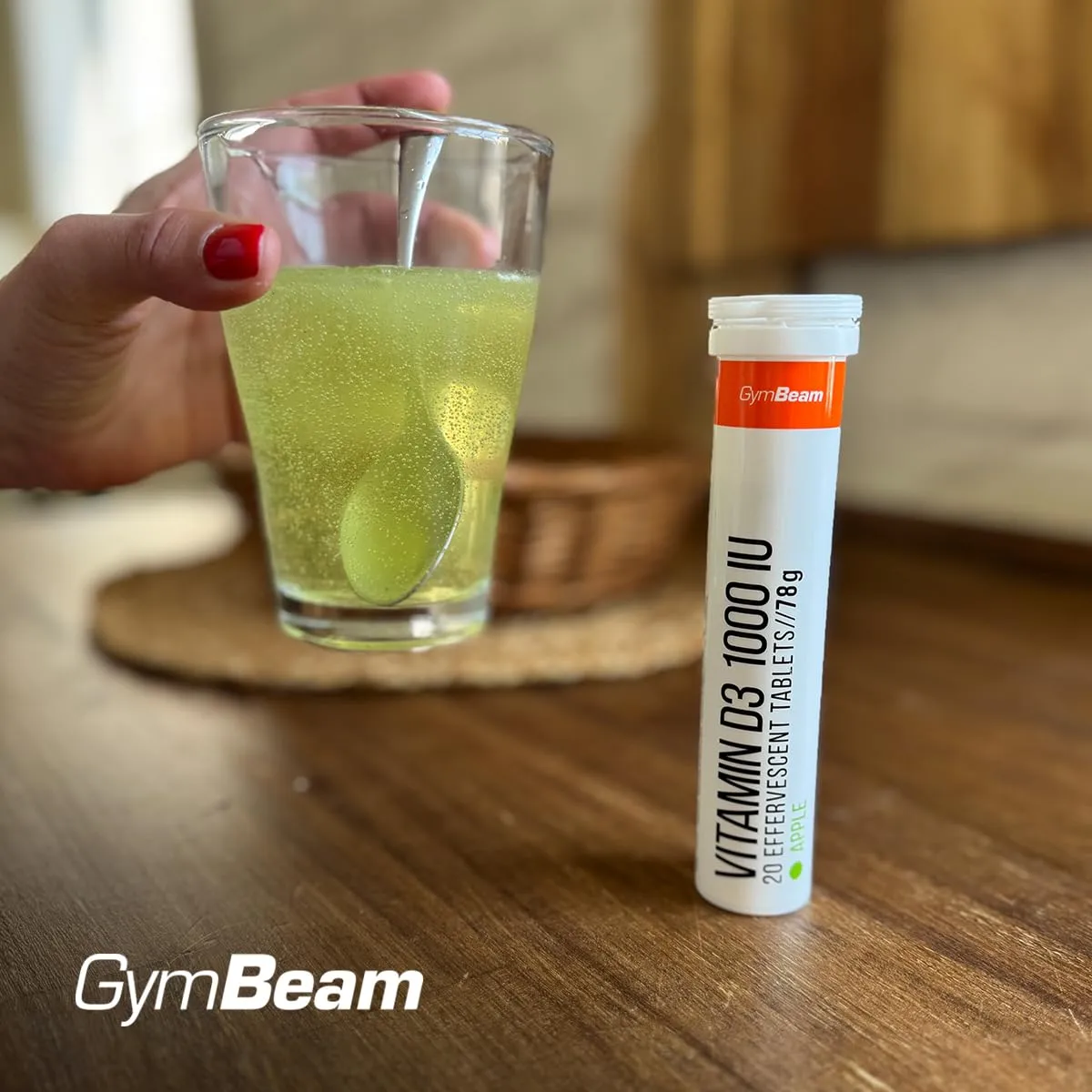 GymBeam Vitamina D3 effervescente 1000 UI ossa