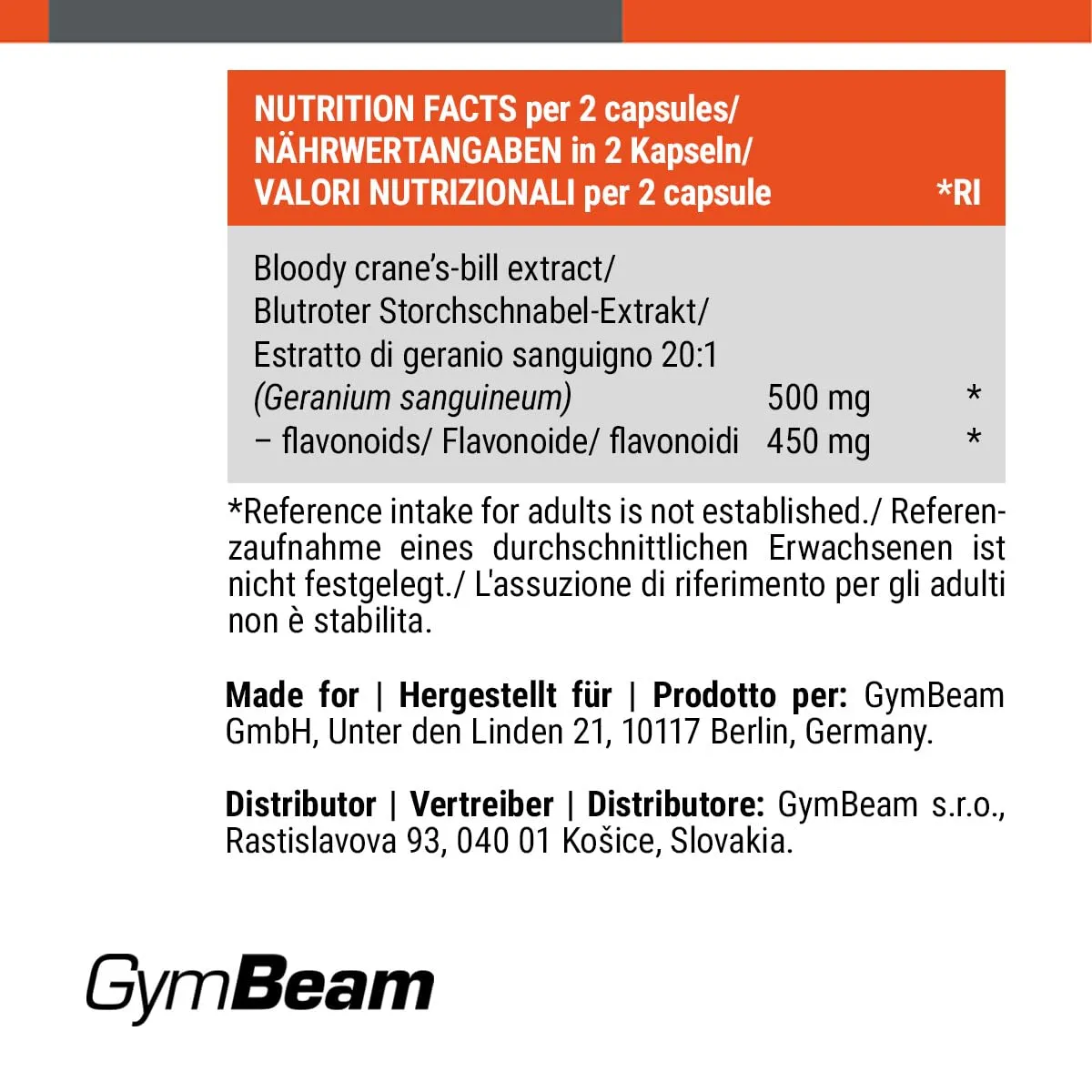 GymBeam Estratto Geranio Sanguigno capsule 90 cps antiossidante