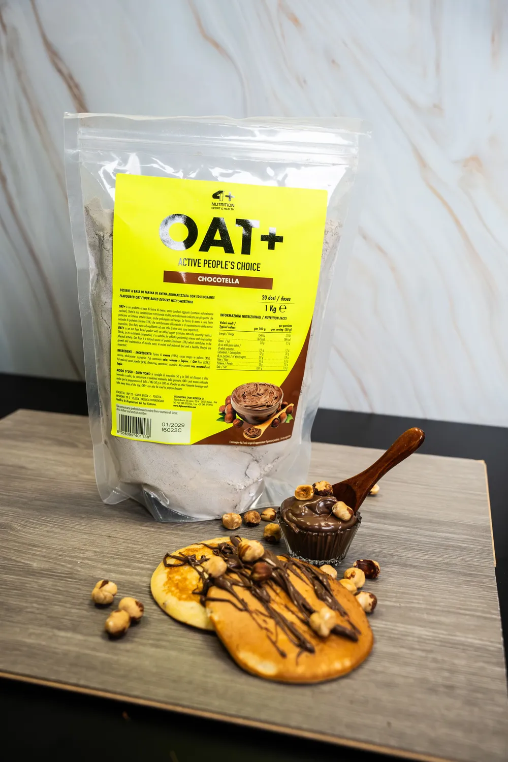 4 Plus Nutrition OAT+ Farina Avena 1 kg Apple Pie Ricca Fibre