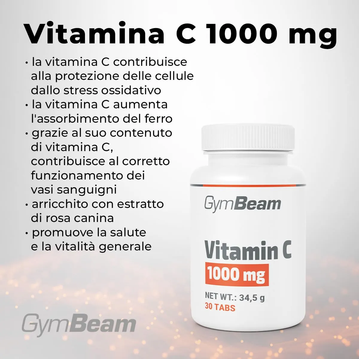 GymBeam Vitamina C 1000 mg Compresse 30 cpr Difese
