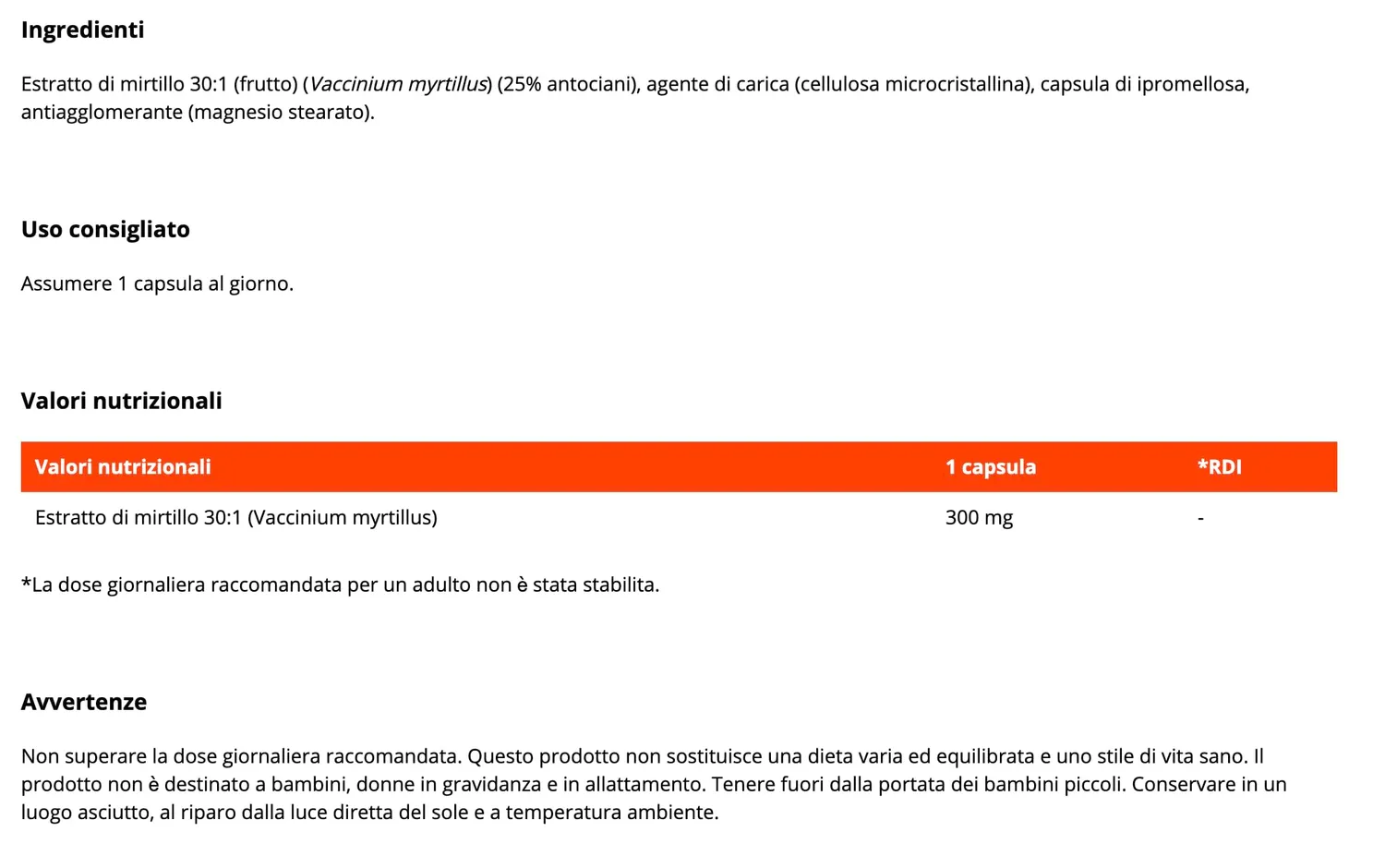 GymBeam Estratto di Mirtillo 60 cps Antociani 25%