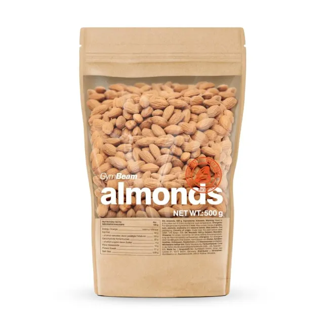 GymBeam Mandorle Sgusciate 500 g senza sale