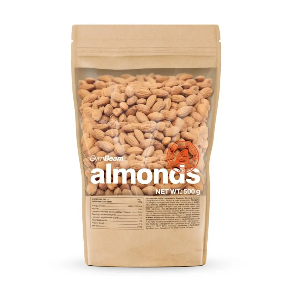 GymBeam Mandorle Sgusciate 500 g senza sale