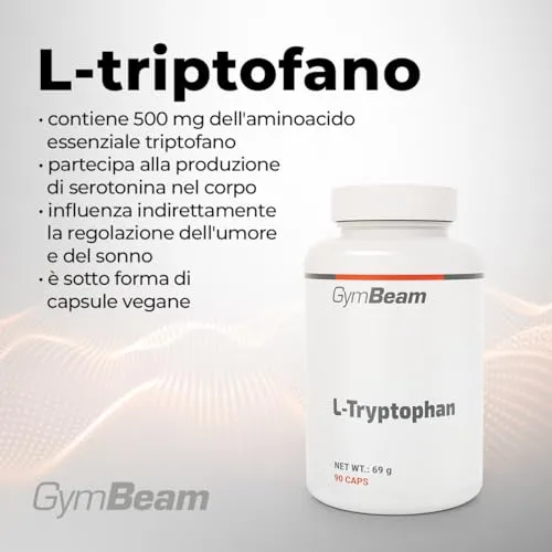 GymBeam L-Triptofano Capsule 500mg Vegano per Sonno