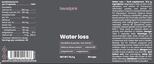 GymBeam Water Loss capsule 90 cps drenante donna