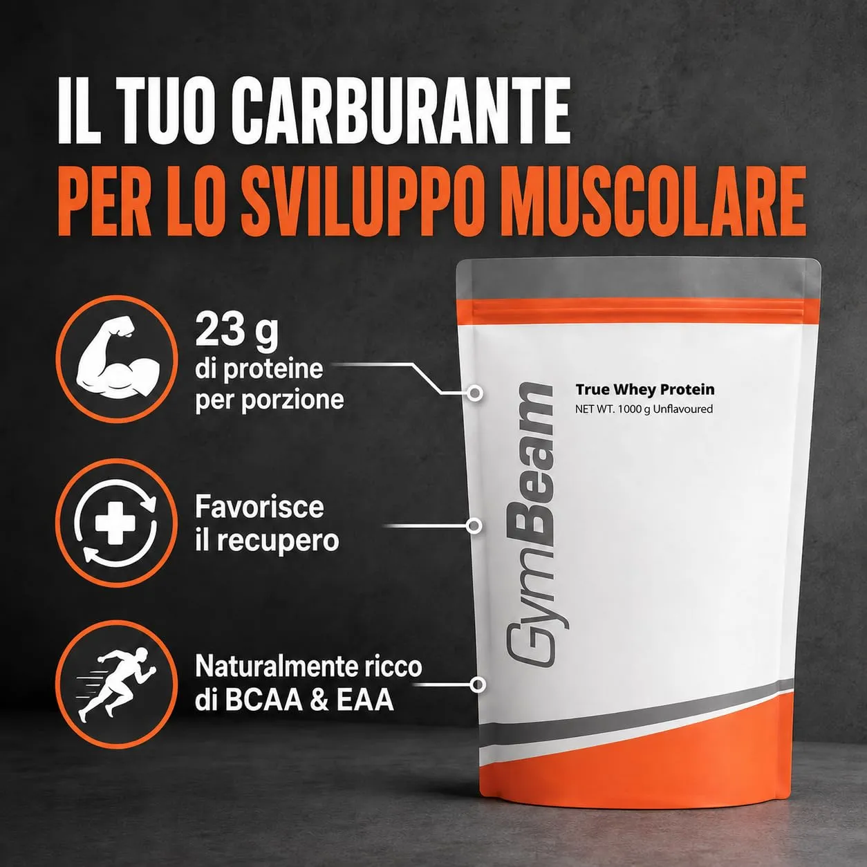GymBeam True Whey Proteine Banana 1000 g WPC