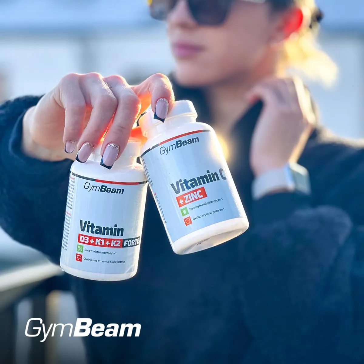 GymBeam D3+K1+K2 integratore 60 capsule 2200 UI