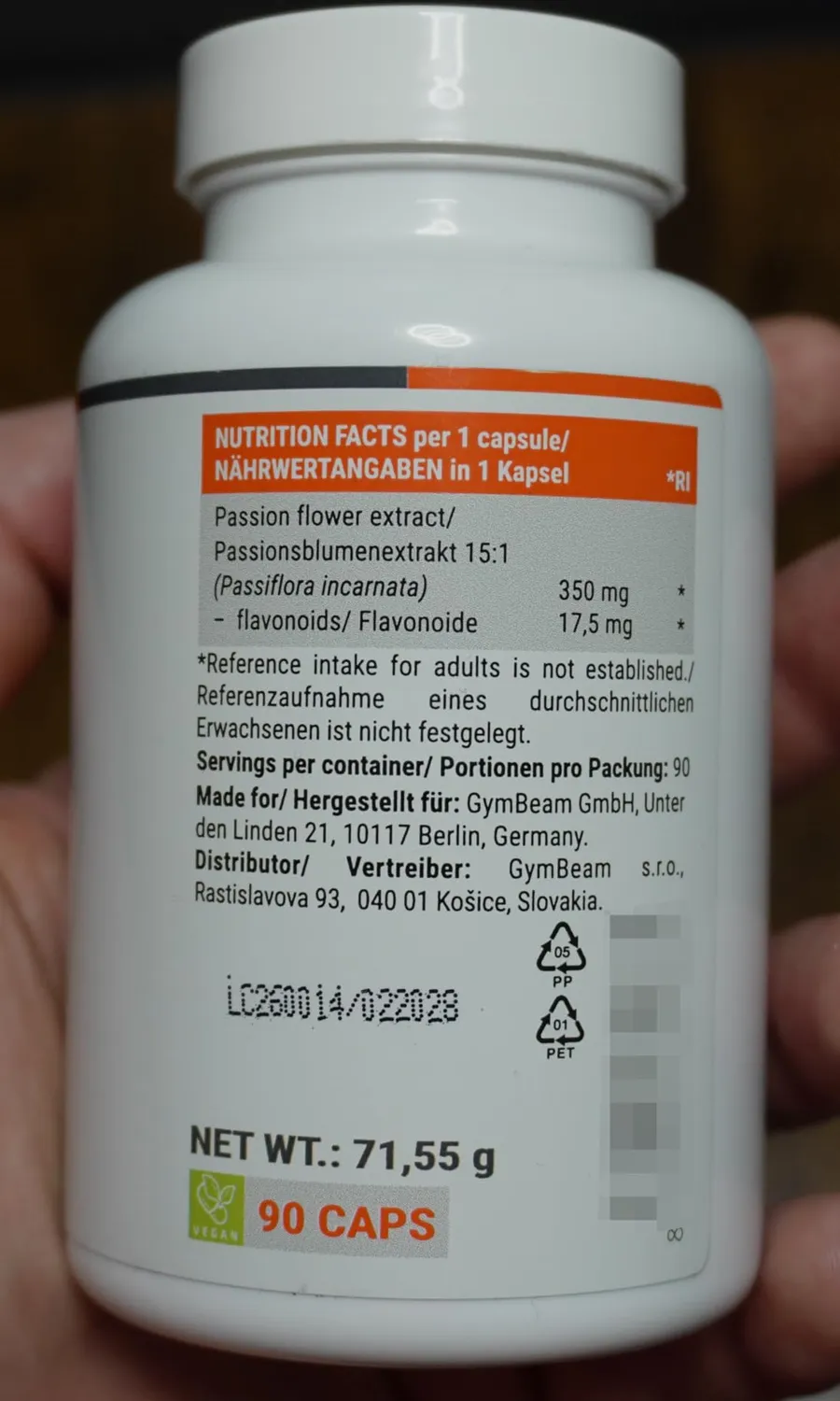 GymBeam Passiflora 350 mg capsule 90 cps rilassamento