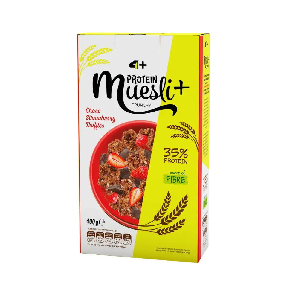4 Plus Nutrition Protein Muesli+ muesli proteico 400 g choco fragola
