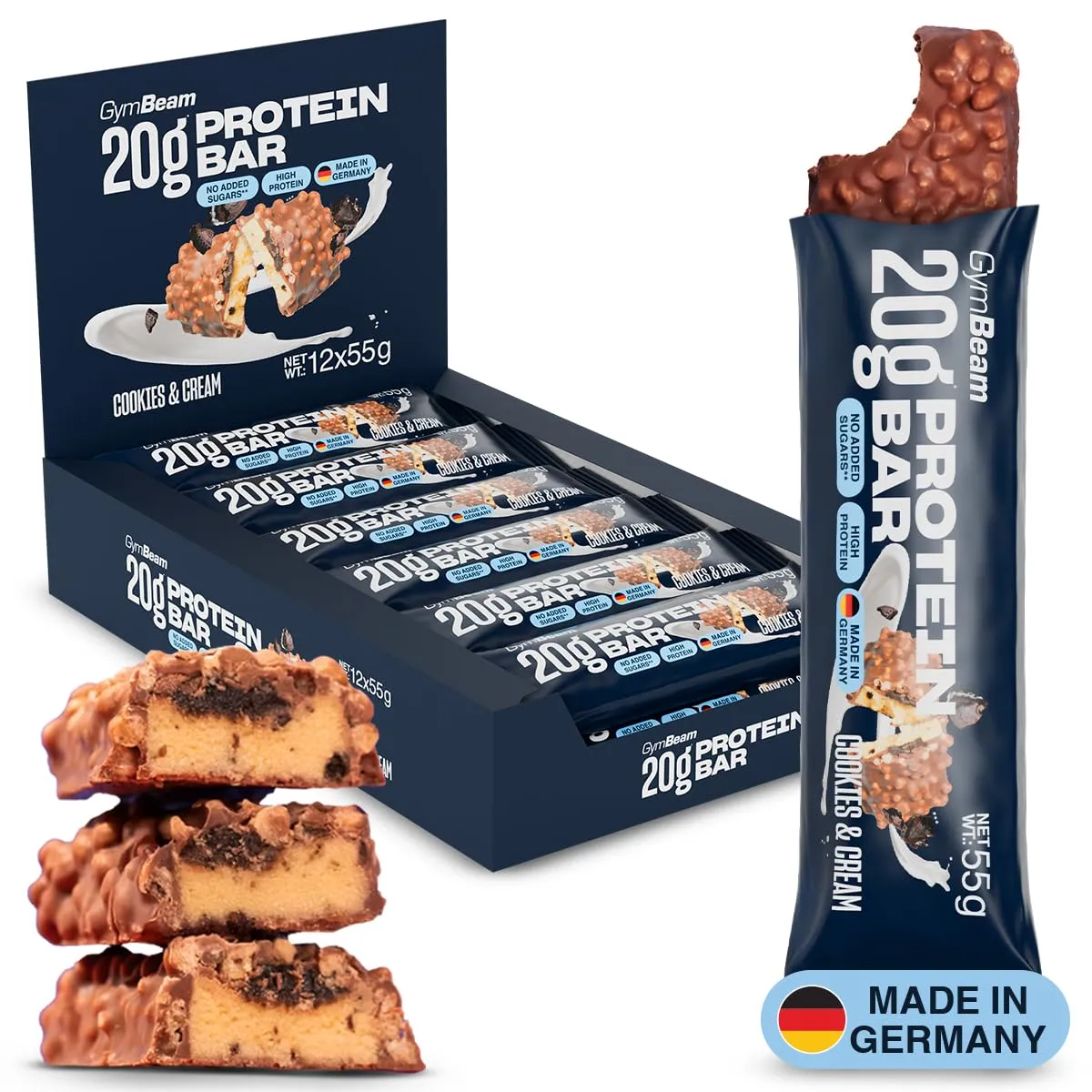 GymBeam Barretta Proteica 20g 12x55g cioccolato-caramello