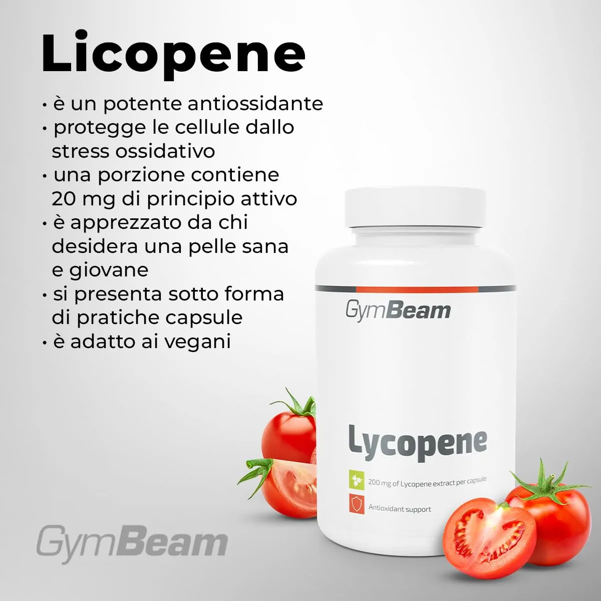 GymBeam Licopene Capsule 20 mg 90 cps Antiossidante