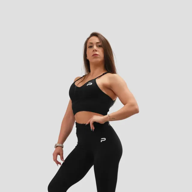 Push More Azura Black top sportivo nero coppette