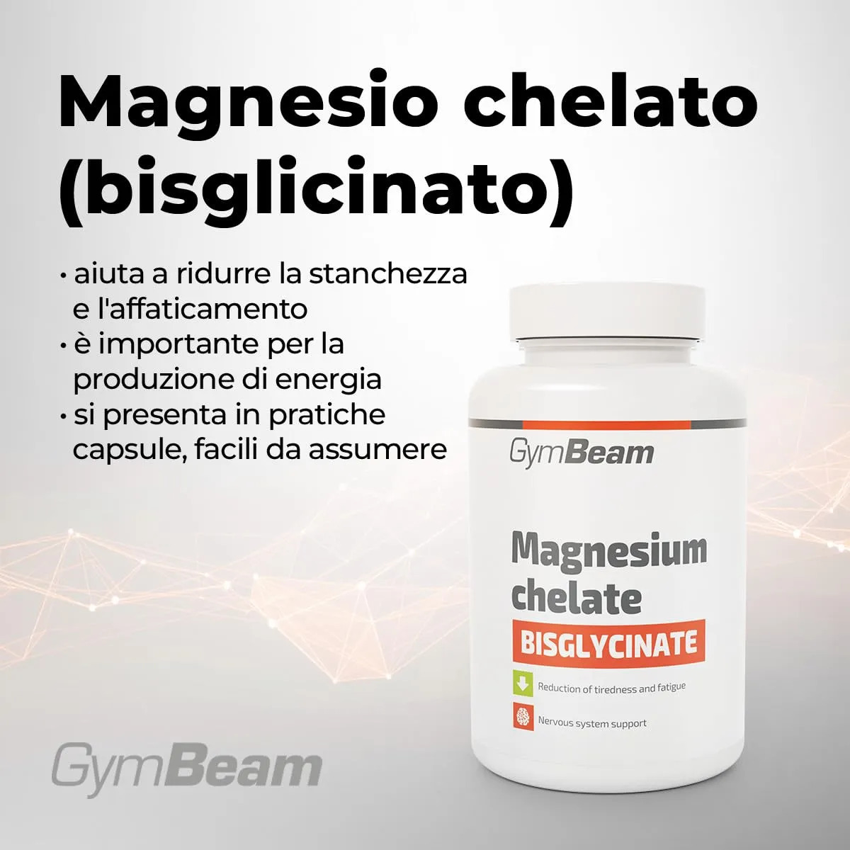 GymBeam Magnesio Bisglicinato 90 cps 225 mg Chelato