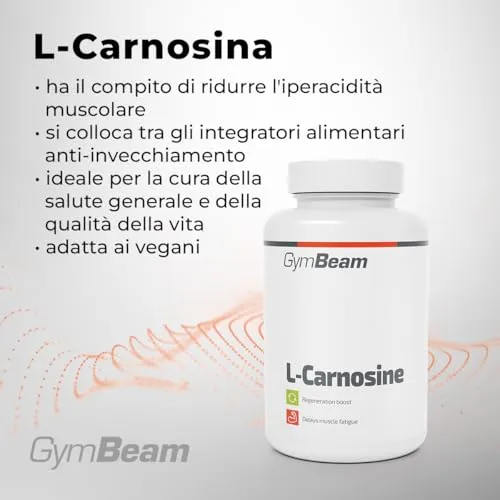 GymBeam L-Carnosina Integratore 60 Capsule 500 mg Antiossidante
