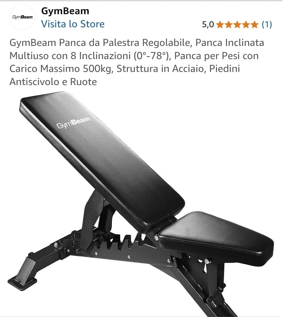 GymBeam Panca Regolabile panca palestra 500 kg