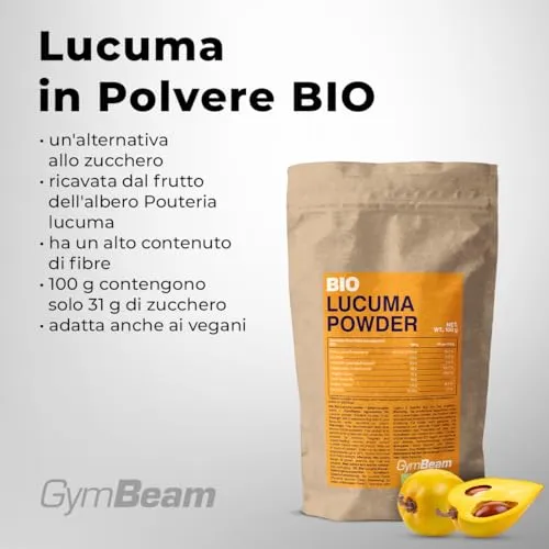 GymBeam Lucuma in Polvere BIO Dolcificante 100g Fibre