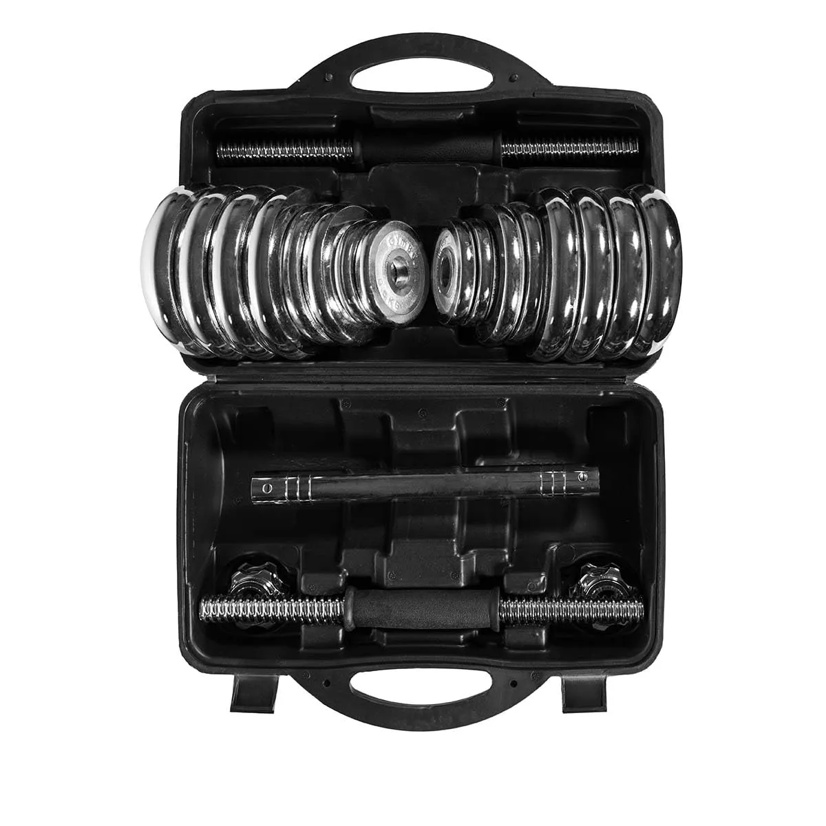 GymBeam Set Manubri 30 kg ghisa regolabili 16 piastre