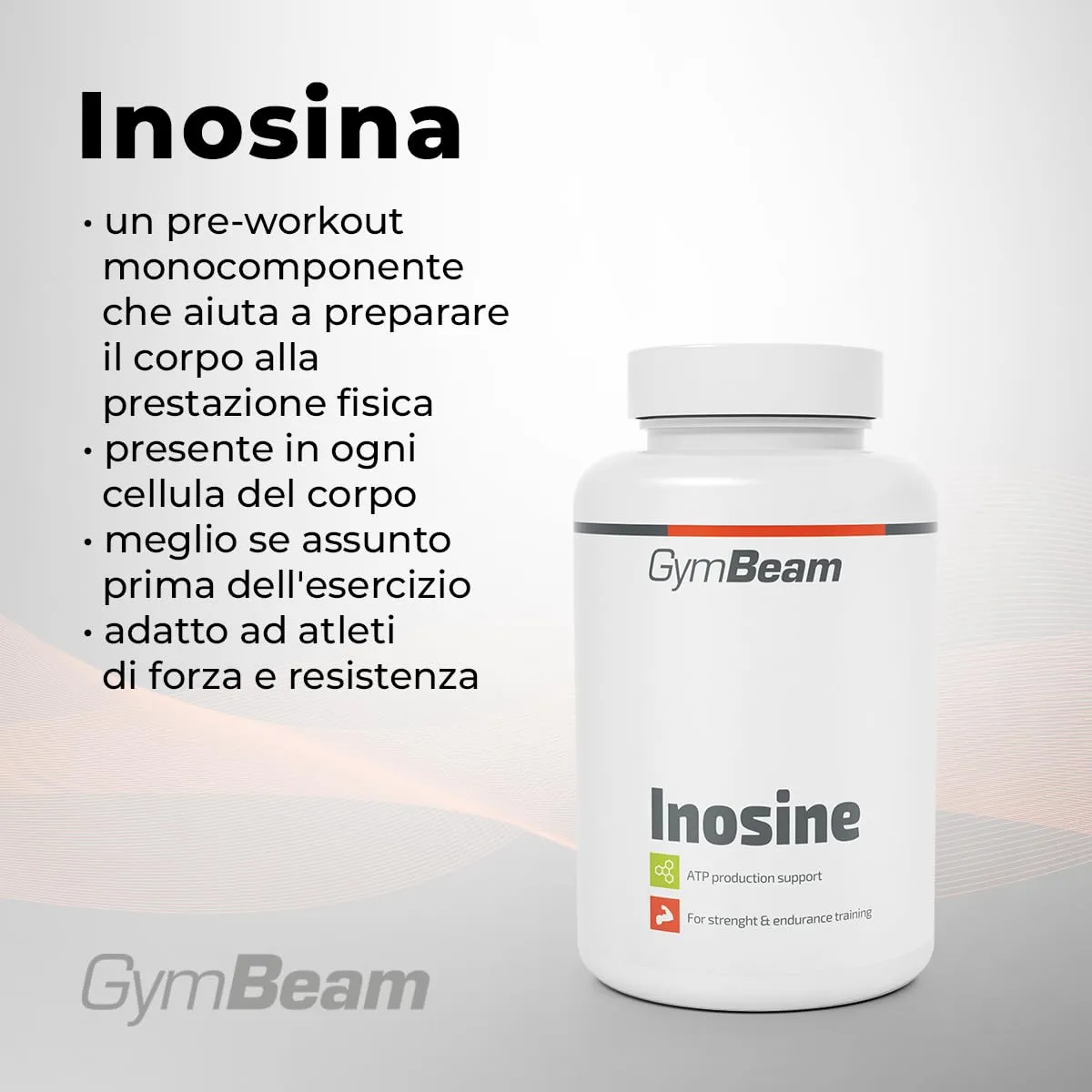GymBeam Inosina capsule 120 cps pre-workout forza