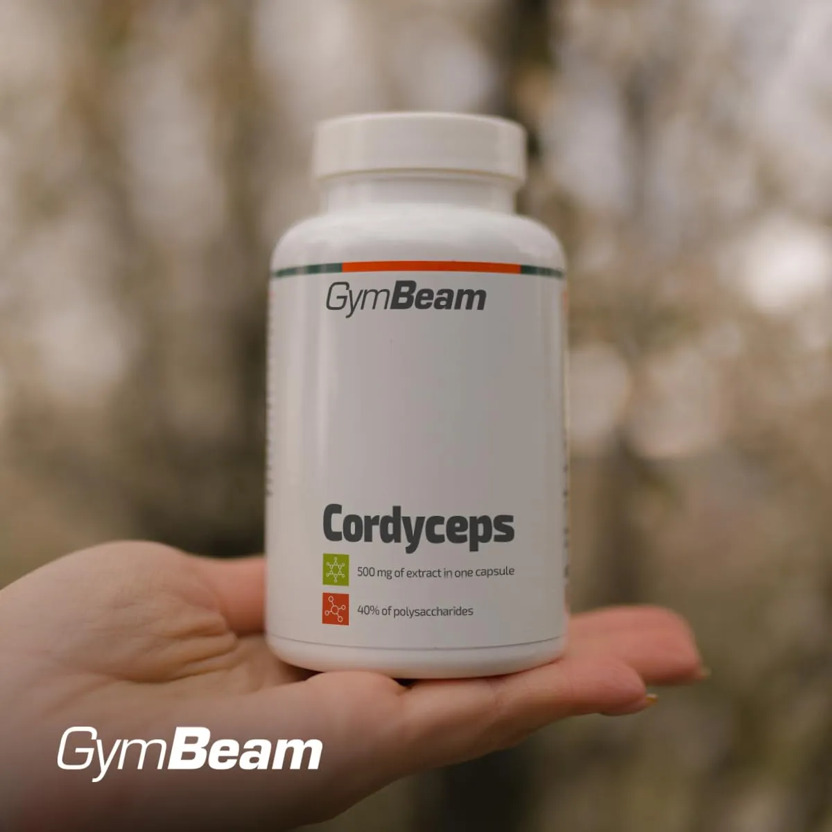 GymBeam Cordyceps Sinensis capsule 90 cps 500 mg 40% polisaccaridi